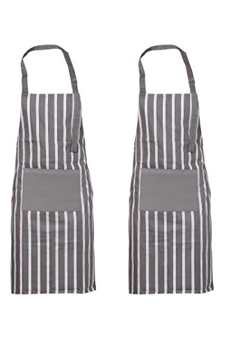 Home Goods S&A Aprons, 2 Pack Cotton Linen Adjustable Bib Aprons with 2 Pockets Cooking Kitchen Aprons for Men Women