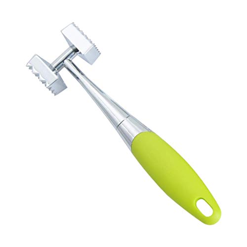 LXDZXY Meat Mallet Tenderizer-Stainless Steel,Heavy Duty Meat Pounder Mallet Double-Sided Restaurant Home Kitchen Tool with Comfortable Handle, (Color : Green),Green