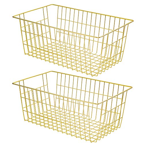 SANNO Wire Baskets Storage Baskets, Large Storage Decor Crafts, Kitchen Organizing Basket Set, Great for Home, Bathroom, Tables & Countertops, Office