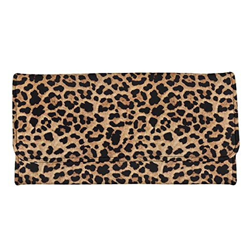 Boatee Leopard Womens Trifold Wallet Credit Card Holder Wallet Fashion Clutch Long Purse Pouch for Girls