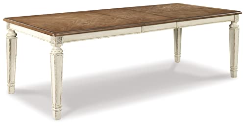 Signature Design by Ashley Realyn French Country Dining Extension Table, Seats up to 8, Chipped White