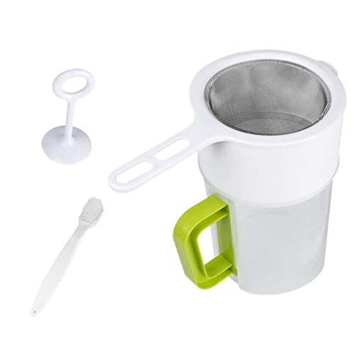 Cabilock Food Strainer Multiple Usage Nut Milk Soy Milk Juice Tea Filter Cup Yogurt Strainer for Home Kitchen 1. 5L