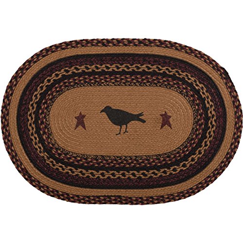 VHC Brands Heritage Farms Crow Jute Oval Rug 20×30 Country Braided Flooring, Tan