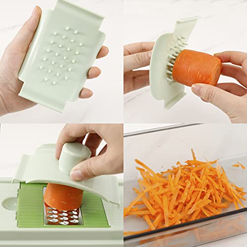 Supernal Chopper Vegetable Cutter, French Fry Cutter, Onion Chopper with Container, veggie chopper, 6 in 1 Vegetable Silcer, Cheese Grater （Green） | The Storepaperoomates Retail Market - Fast Affordable Shopping