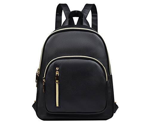 YANAIER Women Mini Backpack Purse PU Leather Anti-theft Backpack Ladies Girls Fashion Casual Travel Daypack Rucksack Black