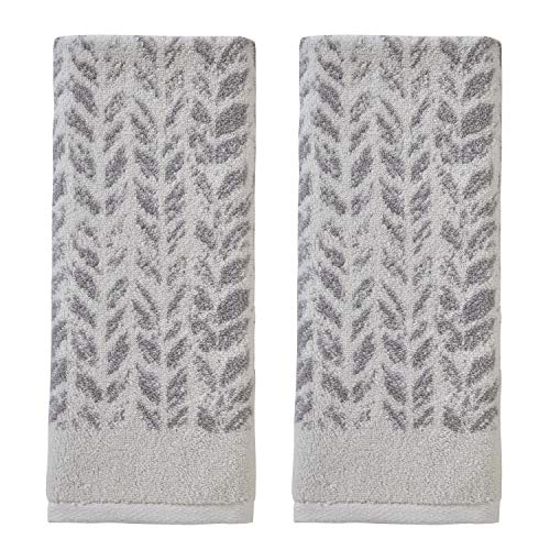 SKL Home by Saturday Knight Ltd. Distressed Leaves Hand Towel (2-Pack),Gray