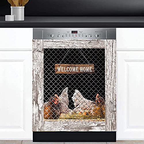 Chicken Mother Dishwasher Magnetic Cover,Farmhouse Fresh Eggs Sticker Dish Washer Door Panels Cover,Farm Animal Fridge Magnet Decals Sheet,Home Cabinet Panel Decal,Appliances Decor 23″Wx26″H | The Storepaperoomates Retail Market - Fast Affordable Shopping