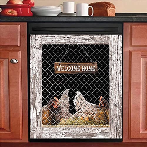 Chicken Mother Dishwasher Magnetic Cover,Farmhouse Fresh Eggs Sticker Dish Washer Door Panels Cover,Farm Animal Fridge Magnet Decals Sheet,Home Cabinet Panel Decal,Appliances Decor 23″Wx26″H | The Storepaperoomates Retail Market - Fast Affordable Shopping