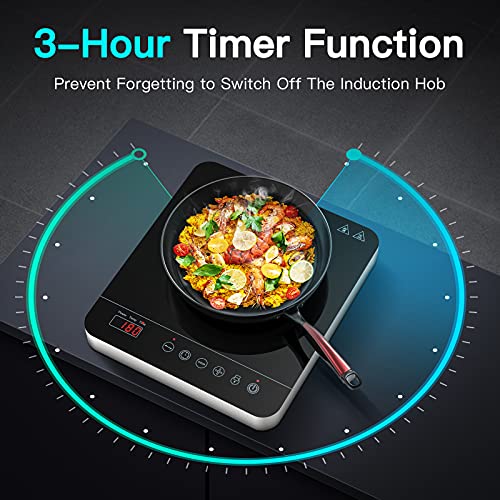 Aobosi Portable Induction Burner Cooktop 1800w Fast Efficient Cooking,Digital Sensor Touch LED Screen Countertop Burner,Electric Stove Cooker Black Crystal Glass Surface 9 Power 10 Temperature Setting With locking function | The Storepaperoomates Retail Market - Fast Affordable Shopping