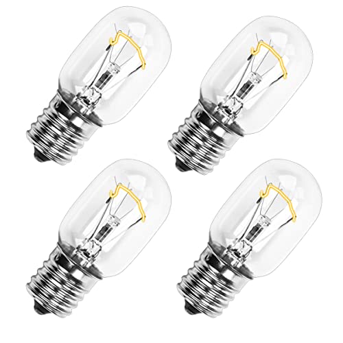 8206232A Microwave Light Bulb 40W E17 125V Replacement Part, Exact Fit for Whirlpool Maytag GE Amana and Lava Lamps, Over The Range Hood Microwave, Kitchen Aid Bright White Light OHLGT 4 Packs