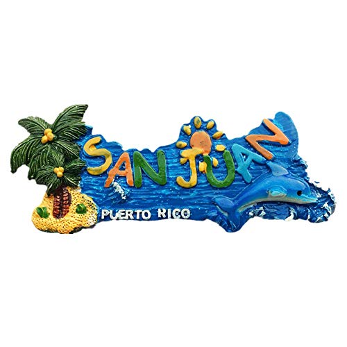 3D San Juan Puerto Rico United States of America Fridge Magnet Travel Souvenir Gift Home Kitchen Refrigerator Decoration Magnetic Sticker Craft Collection