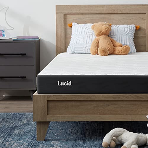 Lucid 5 Inch Firm Gel Memory Foam Mattress Twin— Gel Infusion—Hypoallergenic Bamboo Charcoal—Breathable Cover