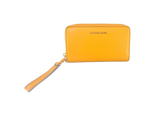 Michael Kors Jet Set Travel Large Flat Multifunction Phone Case Leather Wristlet – Marigold
