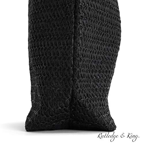 Rutledge & King Straw Bag – Tote Bag – Beach Bag – Large Tote Bag (1 pack, Black) | The Storepaperoomates Retail Market - Fast Affordable Shopping
