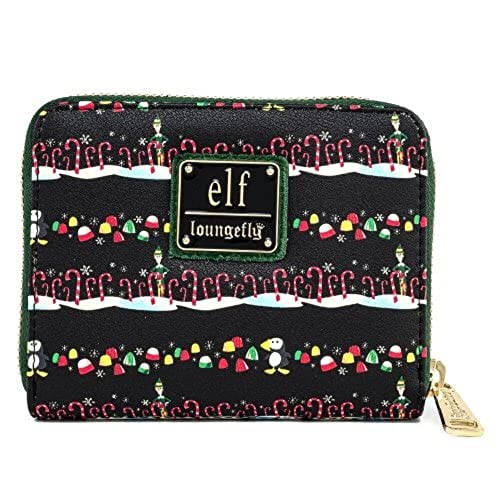 Loungefly x Elf Buddy Candy Cane Forest Allover Print Zip-Around Wallet