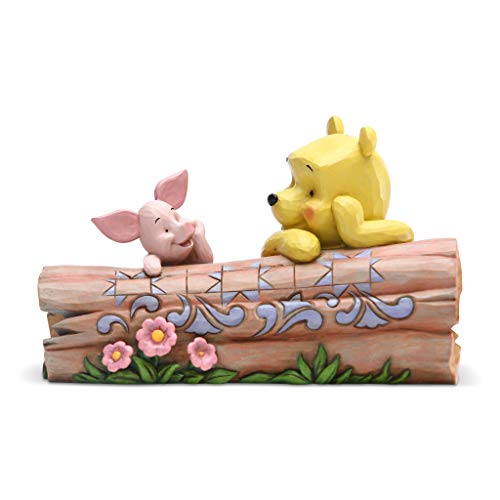 Enesco Disney Traditions by Jim Shore Winnie The Pooh and Piglet by Log Figurine, 3.82 Inch, Multicolor