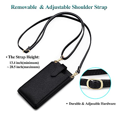 Peacocktion Small Crossbody Cell Phone Purse for Women, Lightweight Mini Shoulder Bag Wallet with Credit Card Slots (Black Litchi) | The Storepaperoomates Retail Market - Fast Affordable Shopping