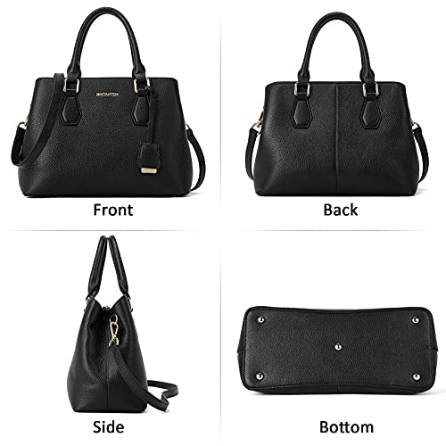BOSTANTEN Women Leather Handbag Designer Top Handle Satchel Shoulder Tote Bags Crossbody Purses Black | The Storepaperoomates Retail Market - Fast Affordable Shopping