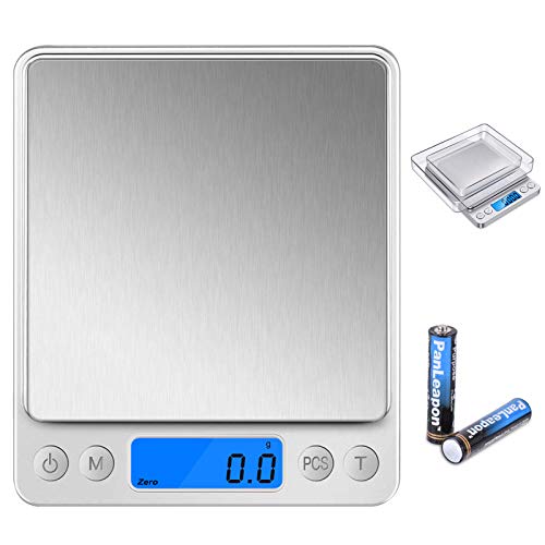 NETVIP Stainless Steel Digital Kitchen Scale with LCD Display, Ultra Slim Food Scale Weight Grams and Ounces with Tare Function for Weight Loss, Baking, Cooking, Batteries Included-Auto Off