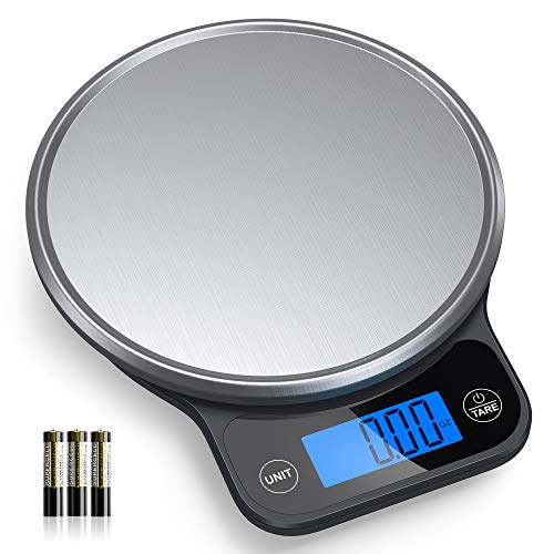 Nicewell Food Scale, High Accurate Digital Kitchen Scale with Pastry Mat, Scale Measures in Grams and Ounces 6kg 13lbs Max , with Premium Stainless Steel Platform and Large Backlit Display