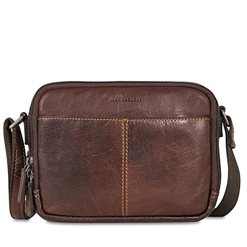 Voyager Double Zippered Crossbody Bag #7195 (Brown)