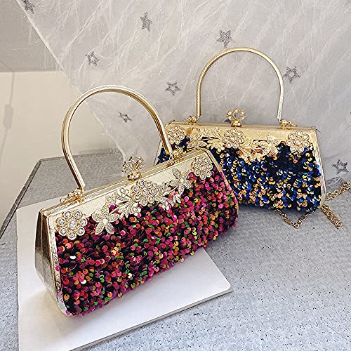 UMREN Women’s Evening Handbags Vintage Beaded Sequin Design Large Clutch Purse for Wedding Bridal Navy | The Storepaperoomates Retail Market - Fast Affordable Shopping