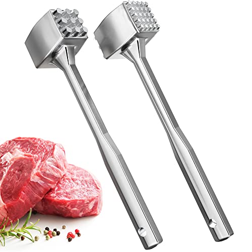 Meat Tenderizer 1 pcs – Aluminium Meat Mallet – Dual-Sided Meat Tenderizer Tool Kitchen Meat Pounder Home Meat Hammer for Tenderizing Ice Steak – Stainless Veal & Chicken Safe Meat Beater 1309479