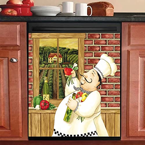 Homa Chef Dishwasher Magnet Door Cover Home Decor Vinyl Panel Decal Window Vegetable Magnetic Refrigerator Stickers 23inch W x 17inch H