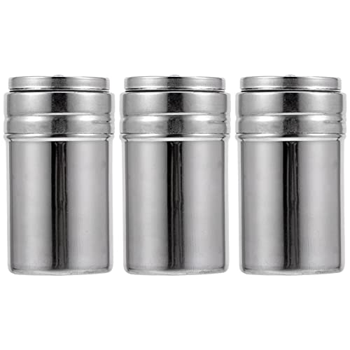 DOITOOL 3pcs Stainless Steel Seasoning Box Condiment Jar Seasoning Shaker Powder Shaker Kitchen Gadget for Home Kitchen