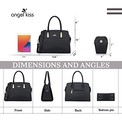 Purses and Handbags for Women Satchel Purse Top Handle Work Tote Bags Shoulder Bag with Matching Wallet Black | The Storepaperoomates Retail Market - Fast Affordable Shopping