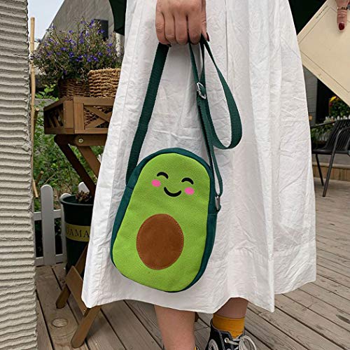 MILATA Fruit Avocado Shape Design Novelty Girls Purse Canvas Crossbody Bag Chic Shoulder Bag for Women | The Storepaperoomates Retail Market - Fast Affordable Shopping