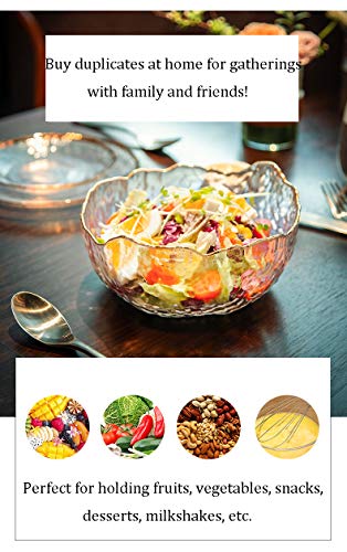 Glasseam Glass Salad Bowls, Clear Serving Bowls Set of 3, Blown Decorative Bowl for Home Decor Modern Cute Mixing Bowls Stacking Fruit Punch Bowl Decor for Kitchen Party Candy Snack Prep Dessert | The Storepaperoomates Retail Market - Fast Affordable Shopping