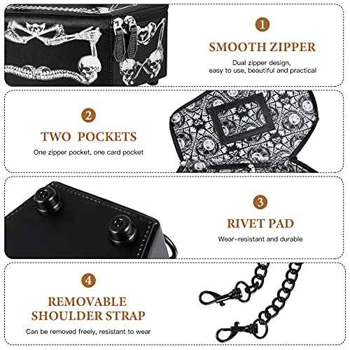 TENDYCOCO Shoulder Bag with Skull Coffin Casket Shaped Clutch with Chain Strap Gothic Purse for Women | The Storepaperoomates Retail Market - Fast Affordable Shopping