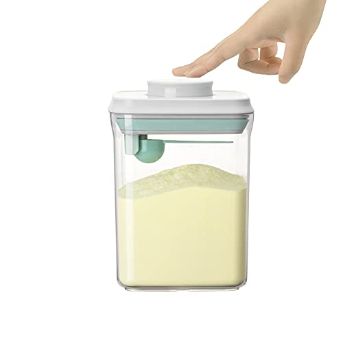 Cozey Daily Food Storage Airtight Container Powder Formula Dispenser with Spoon BPA-Free Airtight Jar, No Scraper Design, 1500ml, Square