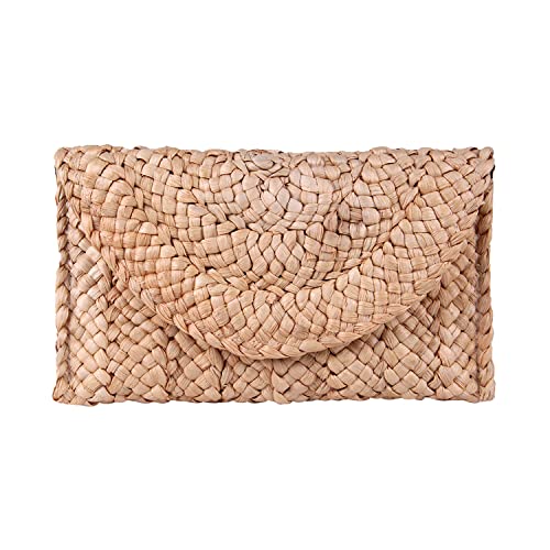 LUI SUI Women Straw Clutch Purse Handbag Straw Shoulder Bag Summer Beach Bag Woven Bag Envelope Purse Wallet