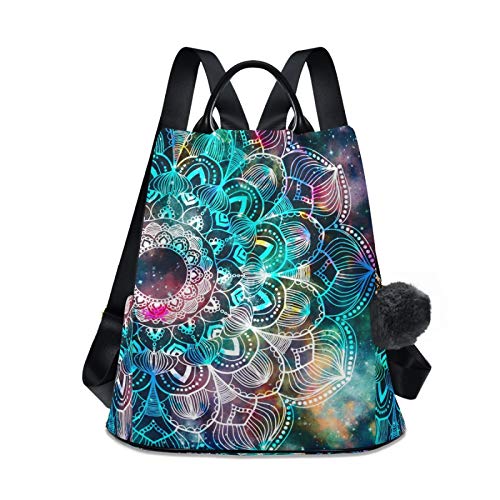 ALAZA Galaxy Colorful Mandala Backpack Purse for Women Anti Theft Fashion Back Pack Shoulder Bag