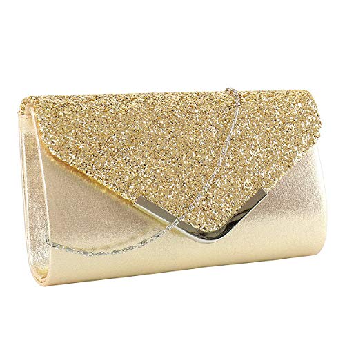 Kadell European and American Fashion Chain Bag Ladies Clutch Bag Evening Party Bag Gold