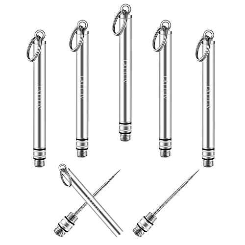 Lattliv 5 Pieces Reusable Titanium Toothpicks holder, Mini Metal Toothpick Stainless Steel Portable Toothpick Metal Toothpick for Home Outdoor(Silver)