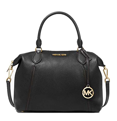 MICHAEL Michael Kors Lenox Large Pebbled Leather Shoulder Bag – Black
