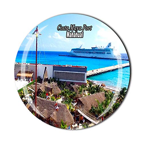 Costa Maya Port Mahahual Mexico Travel Souvenir Gift 3D Crystal Refrigerator Magnet Home Kitchen Decoration Magnetic Sticker