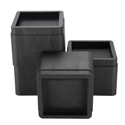 BTSD-home Bed Risers 3 or 6 Inch Heavy Duty Stackable Furniture Risers for Sofa Table Couch Chair Bed Raisers Blocks 4 Pack Black