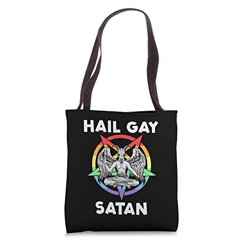 Funny Hail Gay Satan LGBT Goth Gay Pride Baphomet Tote Bag