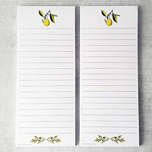 Lemon and Olive Branch Refrigerator Notepads – Set of 2 Pads
