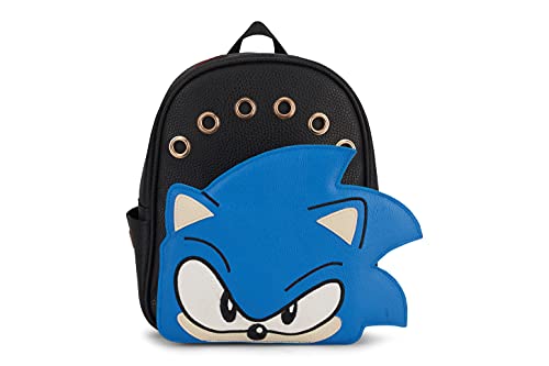 AI ACCESSORY INNOVATIONS SONIC THE HEDGEHOG Mini Backpack for Kids & Woman, Faux Leather Backpack Purse, Shoulder Bag with 3D Features