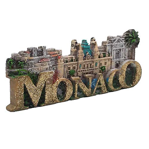 Monaco 3D Fridge Magnet Travel Souvenir Gift Collection Home Kitchen Decoration Whiteboard Magnetic Sticker, Monaco Refrigerator Magnet