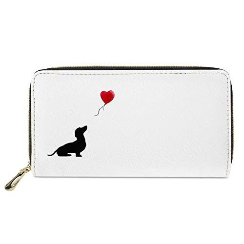 doginthehole Dachshund Wallets for Women Zipper Phone Long Clutch Ladies Wallets and Card Holder Organizer PU Leather Purse