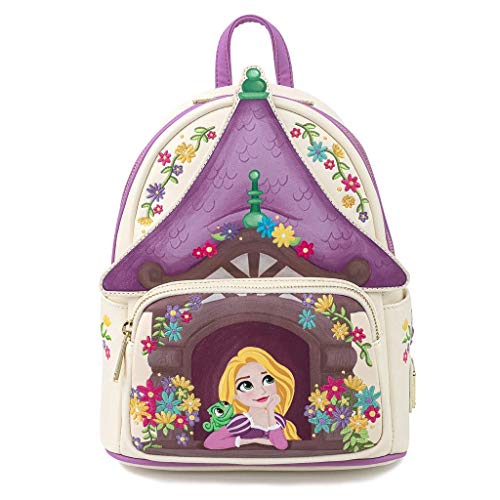 Loungefly Disney Tangled Tower Scene Womens Double Strap Shoulder Bag Purse