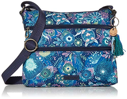 Sakroots Women’s Bag in Eco-Twill, Multifunctional Purse with Adjustable Strap & Zipper Pockets, Sustainable & Durable Design, Royal Blue Seascape