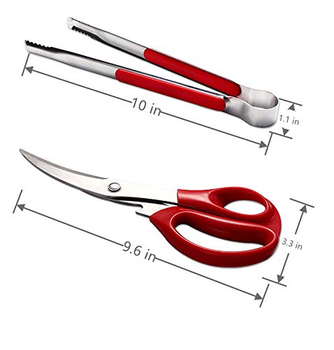 Korean barbecue scissors and clip set, BBQ scissors BBQ tongs, kitchen scissors, cooking scissors,pissa scissors, Ergonomic scissors stainless steel scissors clip for easy use (black) | The Storepaperoomates Retail Market - Fast Affordable Shopping