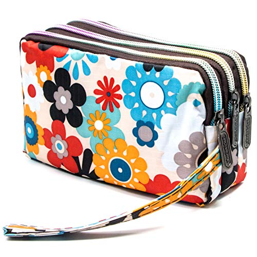 BIAOTIE Large Capacity Wristlet Wallet – Women Printed Nylon Waterproof Handbag Clutch Purse (F-08)